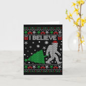 I Believe Big Foot Sasquatch Christmas  Kaart (Gele Bloem)