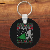 I Believe Big Foot Sasquatch Christmas  Sleutelhanger (Voorkant)