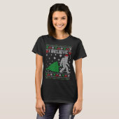 I Believe Big Foot Sasquatch Christmas T-shirt (Voorkant volledig)