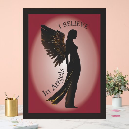 I believe in Angels Hanging wall art Acrylic Sign Acryl Bord (Huwelijk)