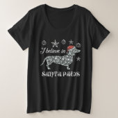 I Believe In Santa Paws Dachshund Christmas Grote Maat T-shirt (Design voorkant)