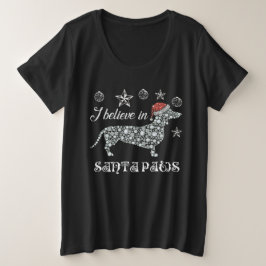 I Believe In Santa Paws Dachshund Christmas Grote Maat T-shirt