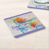 I Believe In Unicorns Rainbow Follow Your Dreams Kartonnen Onderzetters (Schuin)