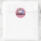 I Believe in Unicorns Ronde Sticker (Tas)