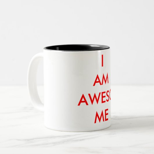 I BEN GEWELDIGE koffie-mok Tweekleurige Koffiemok (Voorkant links)