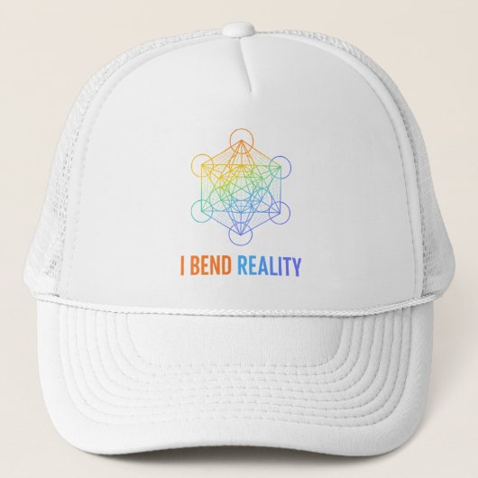 I Bend Reality – Sacred Geometry Energy Design Trucker Pet (Voorkant)