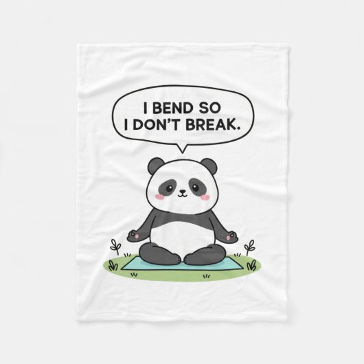 “I Bend So I Don’t Break” panda design Fleece Deken (Voorkant)
