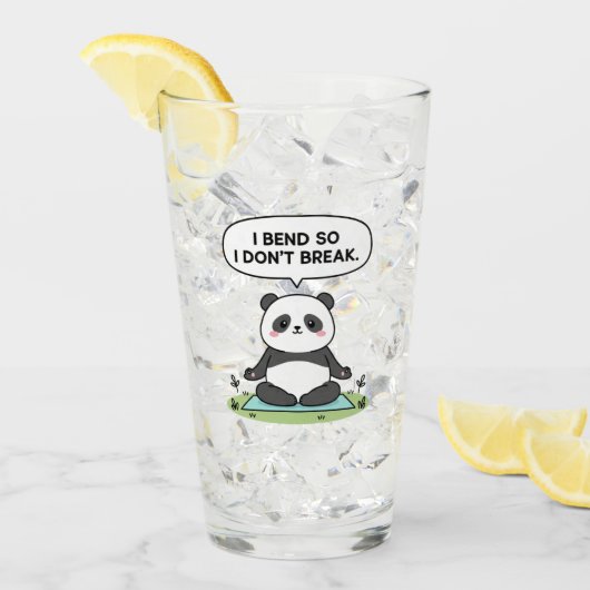 “I Bend So I Don’t Break” panda design Glas (Voorkant ijs)