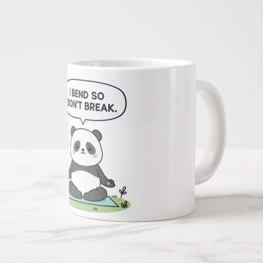 “I Bend So I Don’t Break” panda design Grote Koffiekop (Voorkant rechts)