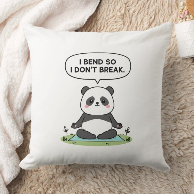 “I Bend So I Don’t Break” panda design Kussen (Deken)