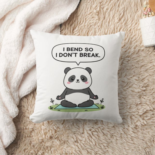 “I Bend So I Don’t Break” panda design Kussen (Deken)