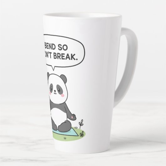 “I Bend So I Don’t Break” panda design Latte Mok (Rechterhoek)