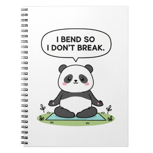 “I Bend So I Don’t Break” panda design Notitieboek (Voorkant)