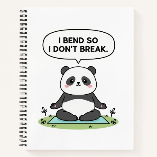 “I Bend So I Don’t Break” panda design Notitieboek (Voorkant)