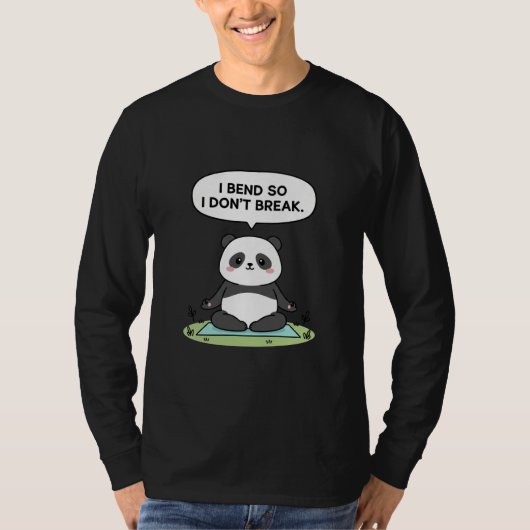 “I Bend So I Don’t Break” panda design T-shirt (Voorkant)