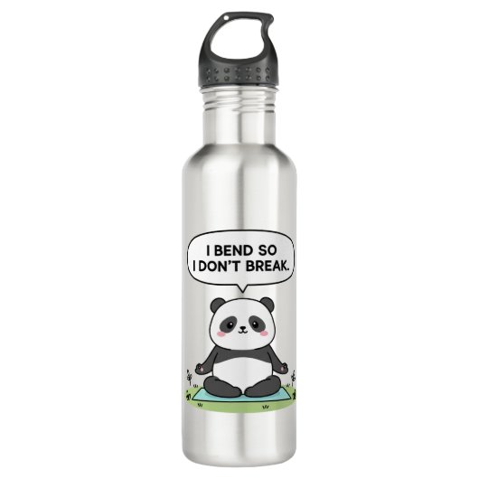 “I Bend So I Don’t Break” panda design Waterfles (Voorkant)
