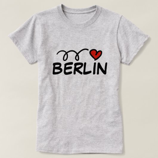 I ❤ Berlin custom t shirt met schattig hart (Design voorkant)
