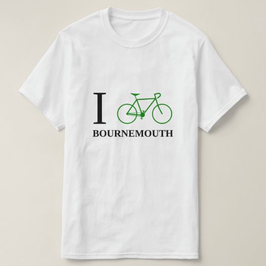 I Bike BOURNEMOUTH (Green Bicycle Icon) T-shirt (Design voorkant)