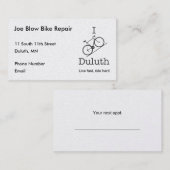 I Bike Duluth Afsprakenkaartje (Voorkant / Achterkant)