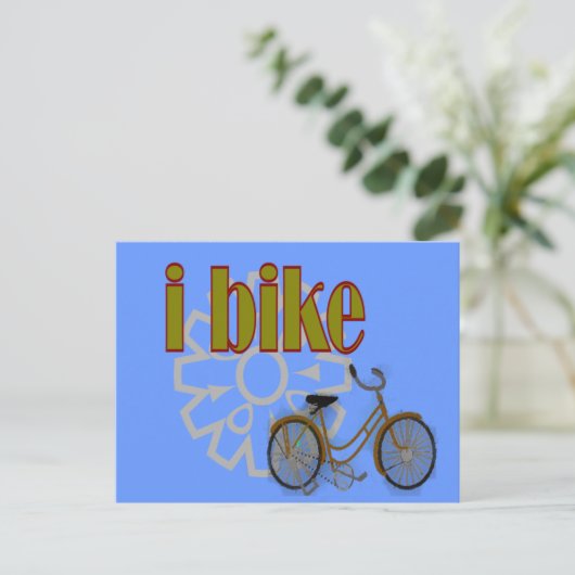"i bike" GOLD BIKE en het ontwerp van de motor Briefkaart (Staand voorkant)