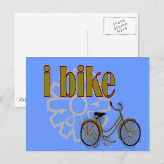"i bike" GOLD BIKE en het ontwerp van de motor Briefkaart (Voorkant / Achterkant)