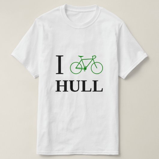 I Bike HULL (Green Bicycle Icon) T-shirt (Design voorkant)