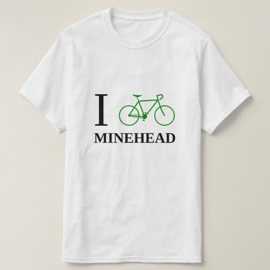 I Bike MINEHEAD (Green Bicycle Icon) T-shirt (Design voorkant)