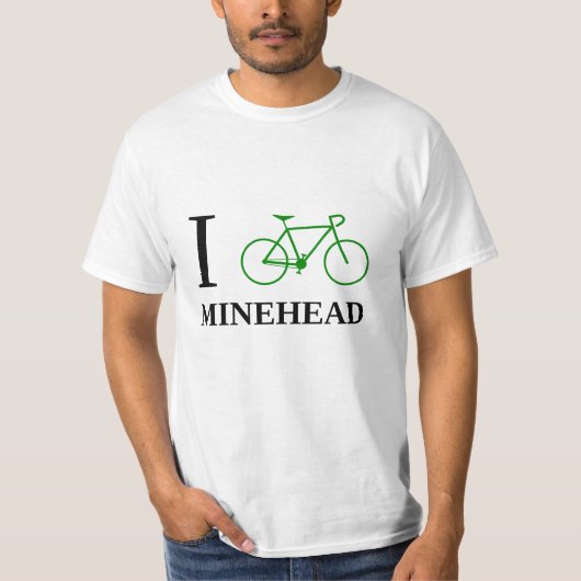 I Bike MINEHEAD (Green Bicycle Icon) T-shirt (Voorkant)