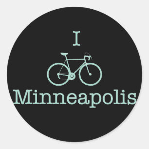 I Bike Minneapolis Ronde Sticker