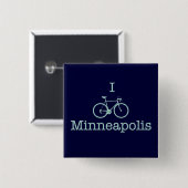 I Bike Minneapolis Vierkante Button 5,1 Cm (Voorkant /achterkant)