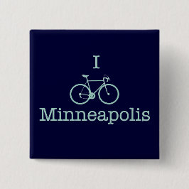 I Bike Minneapolis Vierkante Button 5,1 Cm