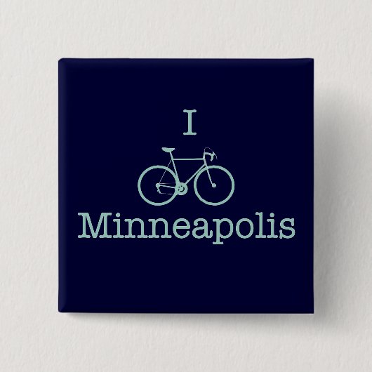 I Bike Minneapolis Vierkante Button 5,1 Cm (Voorkant)