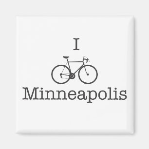 I Bike Minneapolis - Zwarte tekst Magneet