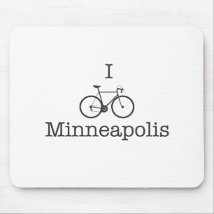 I Bike Minneapolis - Zwarte tekst Muismat