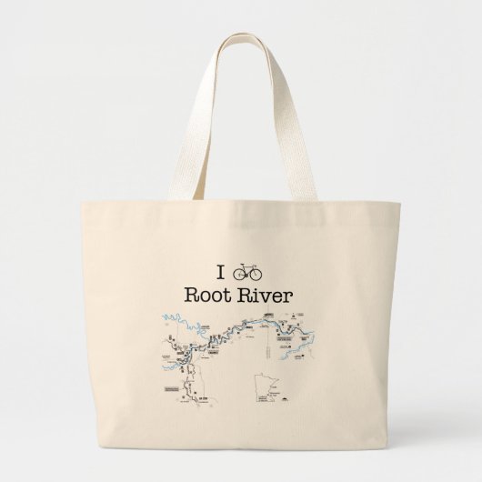 I Bike Root River Grote Tote Bag (Voorkant)