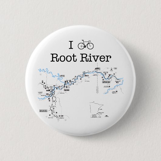 I Bike Root River Ronde Button 5,7 Cm (Voorkant)