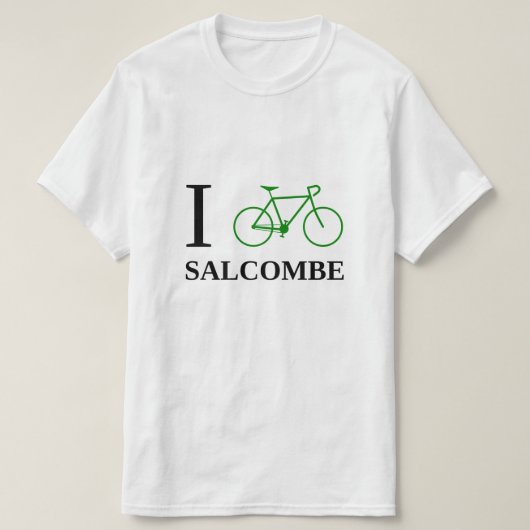 I Bike SALCOMBE (Green Bicycle Icon) T-shirt (Design voorkant)