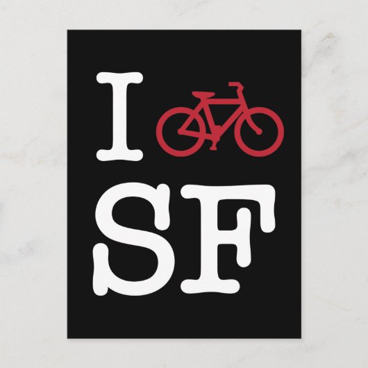 I bike SF (aangepast SF-fietsen) Briefkaart (Voorkant)