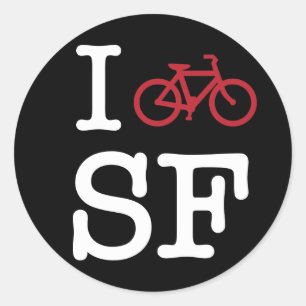 I bike SF (aangepast SF-fietsen) Ronde Sticker