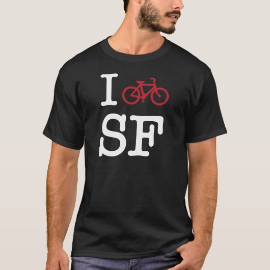 I bike SF (aangepast SF-fietsen) T-shirt (Voorkant)