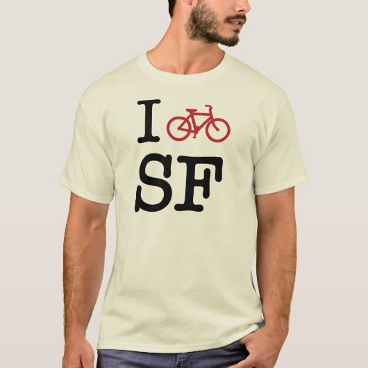 I bike SF (aangepast SF-fietsen) T-shirt (Voorkant)