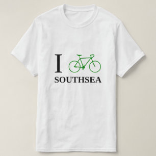 I Bike SOUTHSEA (Green Bicycle Icon) T-shirt