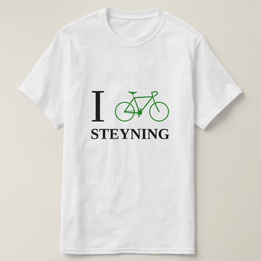 I Bike STEYNING (Green Bicycle Icon) T-shirt (Design voorkant)