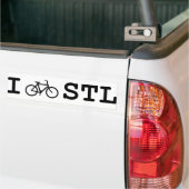 I Bike STL voor je voertuig Bumpersticker (Op Truck)