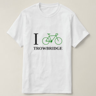 I Bike TROWBRIDGE (groen fietspictogram) T-shirt