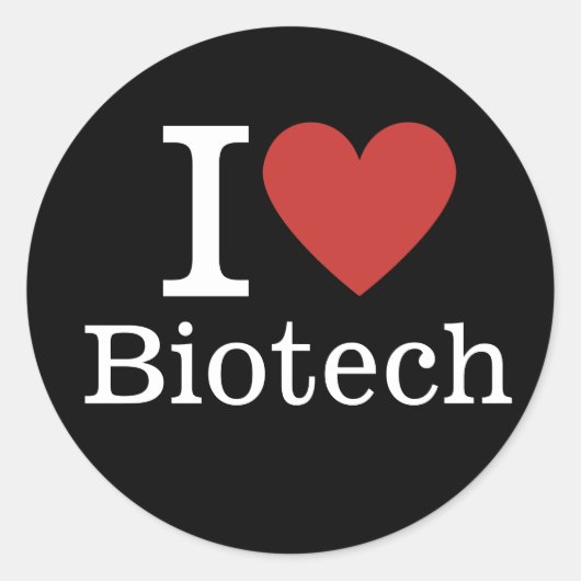 I ❤️ Biotech voor Studenten/Faculteit CUSTOM Ronde Sticker (Voorkant)