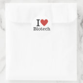 I ❤️ Biotech voor Studenten/Faculteit CUSTOM Ronde Sticker (Tas)