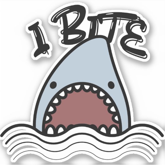 I Bite Shark Sticker (Voorkant)