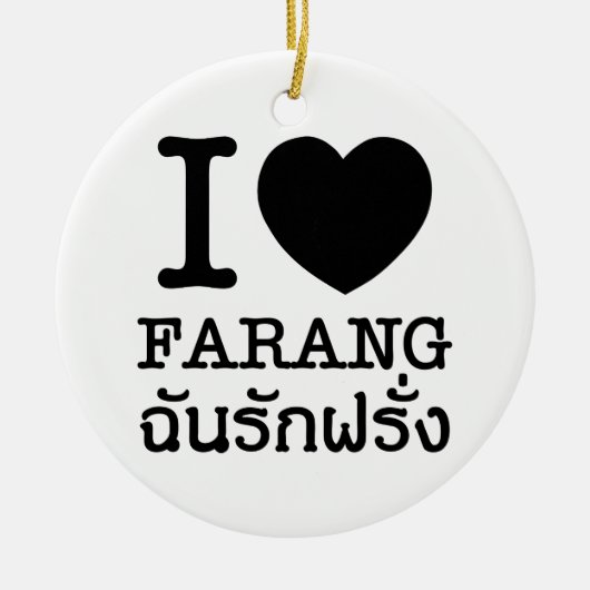 I Black Heart (Liefde) Farang Keramisch Ornament (Voorkant)
