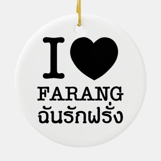 I Black Heart (Liefde) Farang Keramisch Ornament (Achterkant)